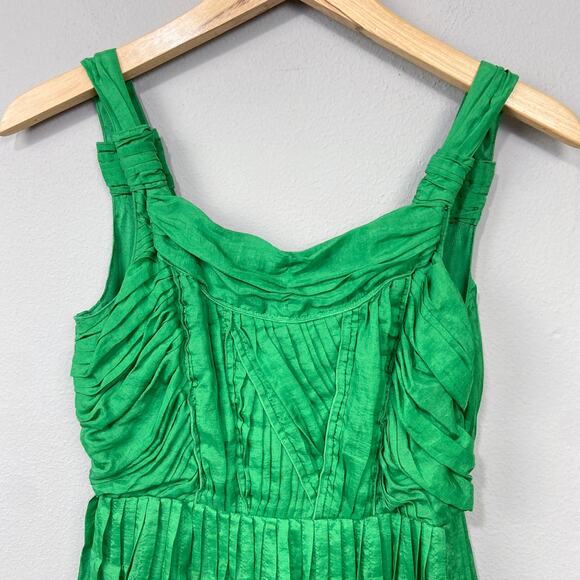 Diane Von Furstenberg Silk Dress Sz 2 Cocktail Party Garden Wedding Guest Green - Picture 3 of 12